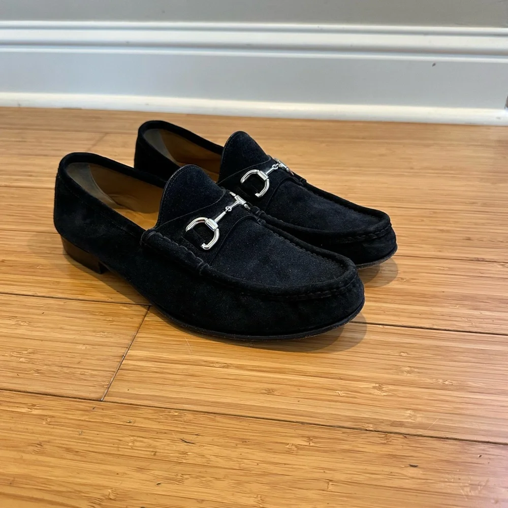 Gucci Horsebit Loafers Black Suede Mens 9 / 9.5 - Picture 6 of 11